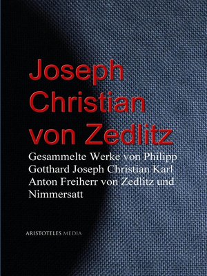 cover image of Gesammelte Werke von Joseph Christian von Zedlitz